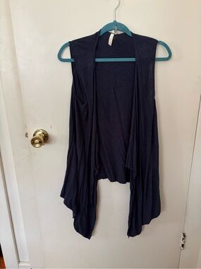 J Jill Pure Jill Open Front blue Cardigan Sleeveless medium